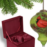 Red Majestic Cardinal Hand Painted Mouth Blown Glass Ornament - Homeroots