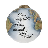Globe Come Away with Me Hand Painted Mouth Blown Glass Ornament - Homeroots - Flyclothing LLC