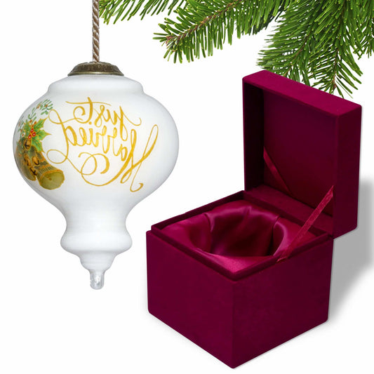 Authentic Just Married Hand Painted Mouth Blown Glass Ornament - Homeroots - Flyclothing LLC