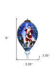 Starry Heaven and Santa Hand Painted Mouth Blown Glass Ornament - Homeroots - Flyclothing LLC