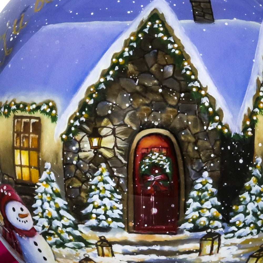 Home for Christmas Hand Painted Mouth Blown Glass Ornament - Homeroots - Flyclothing LLC