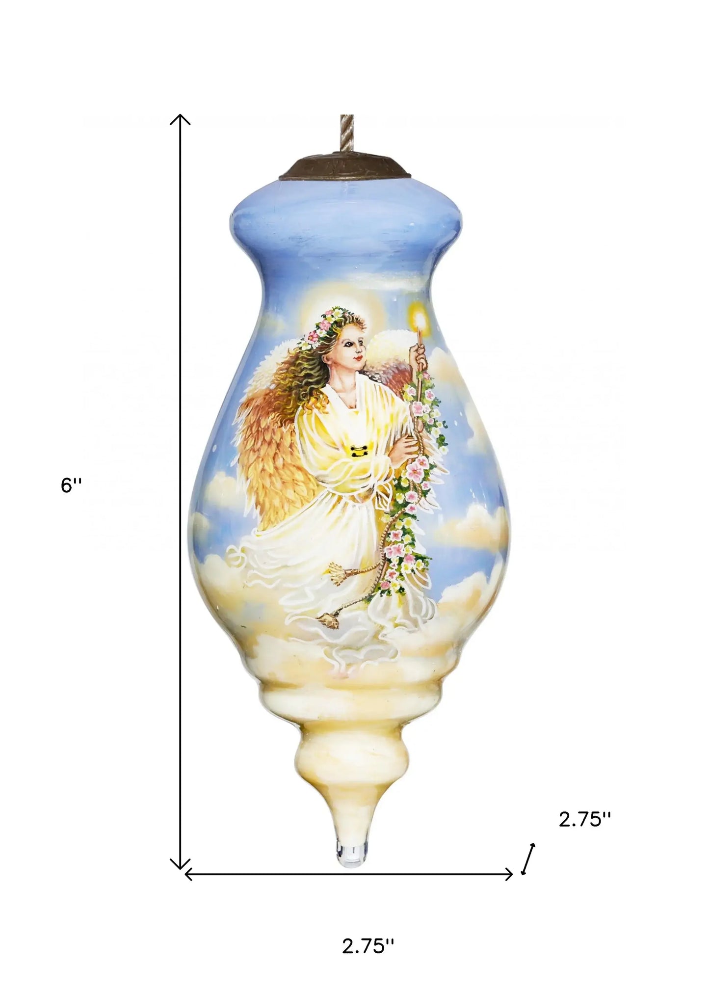 Angel Divine Hand Painted Mouth Blown Glass Ornament - Homeroots - Flyclothing LLC