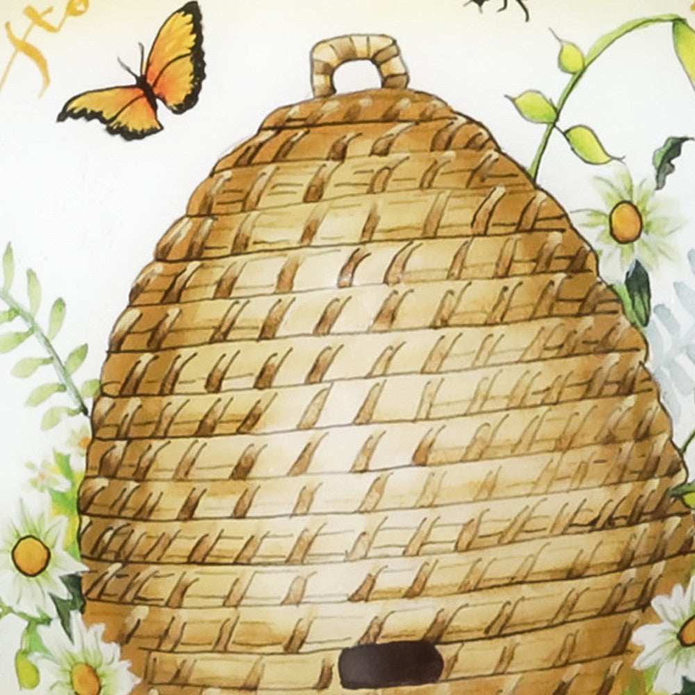 Beehive Home Sweet Home Hand Painted Mouth Blown Glass Ornament - Homeroots - Flyclothing LLC