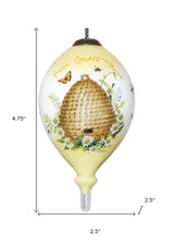 Beehive Home Sweet Home Hand Painted Mouth Blown Glass Ornament - Homeroots - Flyclothing LLC