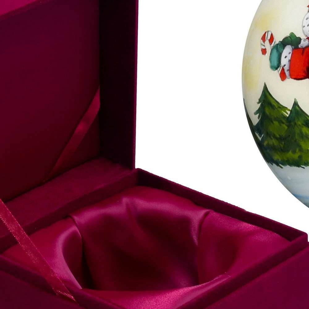 Ice Skating Mr. and Mrs. Santa Hand Painted Mouth Blown Glass Ornament - Homeroots - Flyclothing LLC