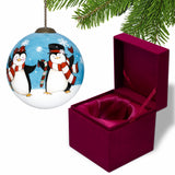 Anywhere with You is Always Better Penguin Hand Painted Mouth Blown Glass Ornament - Homeroots
