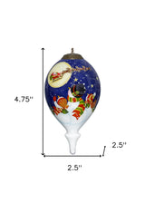 Snowmen Family Watching Santa on a Sleigh Hand Painted Mouth Blown Glass Ornament - Homeroots - Flyclothing LLC