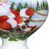 Santa Riding a Sleigh Hand Painted Mouth Blown Glass Ornament - Homeroots