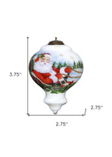 Santa Riding a Sleigh Hand Painted Mouth Blown Glass Ornament - Homeroots - Flyclothing LLC