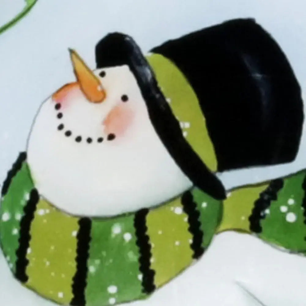 Ice Skating Shamrock Snowman Hand Painted Mouth Blown Glass Ornament - Homeroots - Flyclothing LLC
