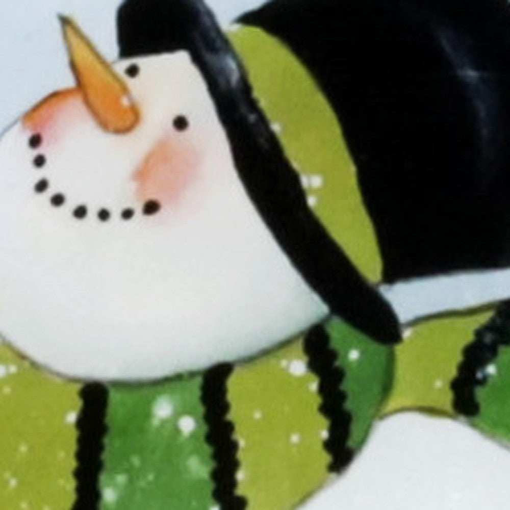 Ice Skating Shamrock Snowman Hand Painted Mouth Blown Glass Ornament - Homeroots - Flyclothing LLC