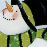 Ice Skating Shamrock Snowman Hand Painted Mouth Blown Glass Ornament - Homeroots