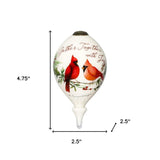 Gather Together With Joy Cardinals Hand Painted Mouth Blown Glass Ornament - Homeroots - Flyclothing LLC