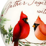 Gather Together With Joy Cardinals Hand Painted Mouth Blown Glass Ornament - Homeroots - Flyclothing LLC