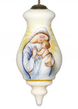 Mother Mary with Baby Hand Painted Mouth Blown Glass Ornament - Homeroots