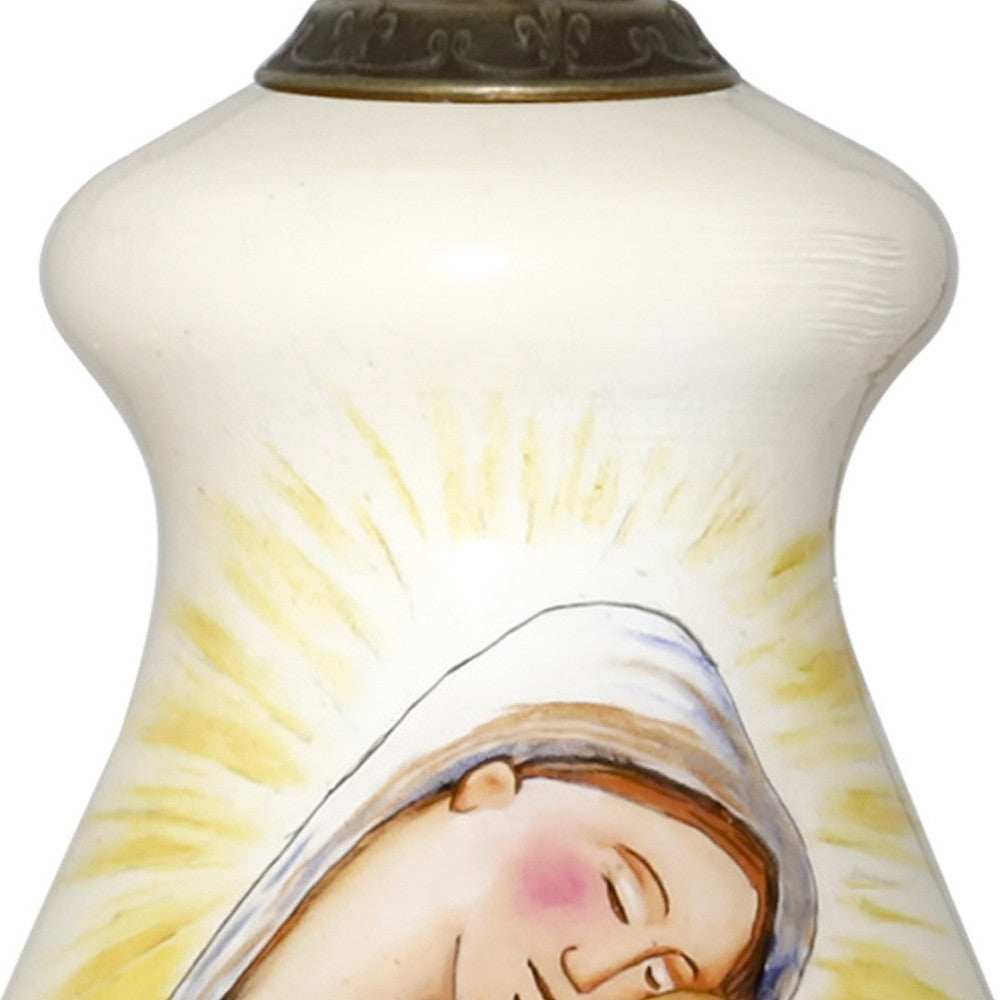 Mother Mary with Baby Hand Painted Mouth Blown Glass Ornament - Homeroots - Flyclothing LLC