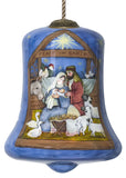 Holy Family Bethlehem Hand Painted Mouth Blown Glass Ornament - Homeroots