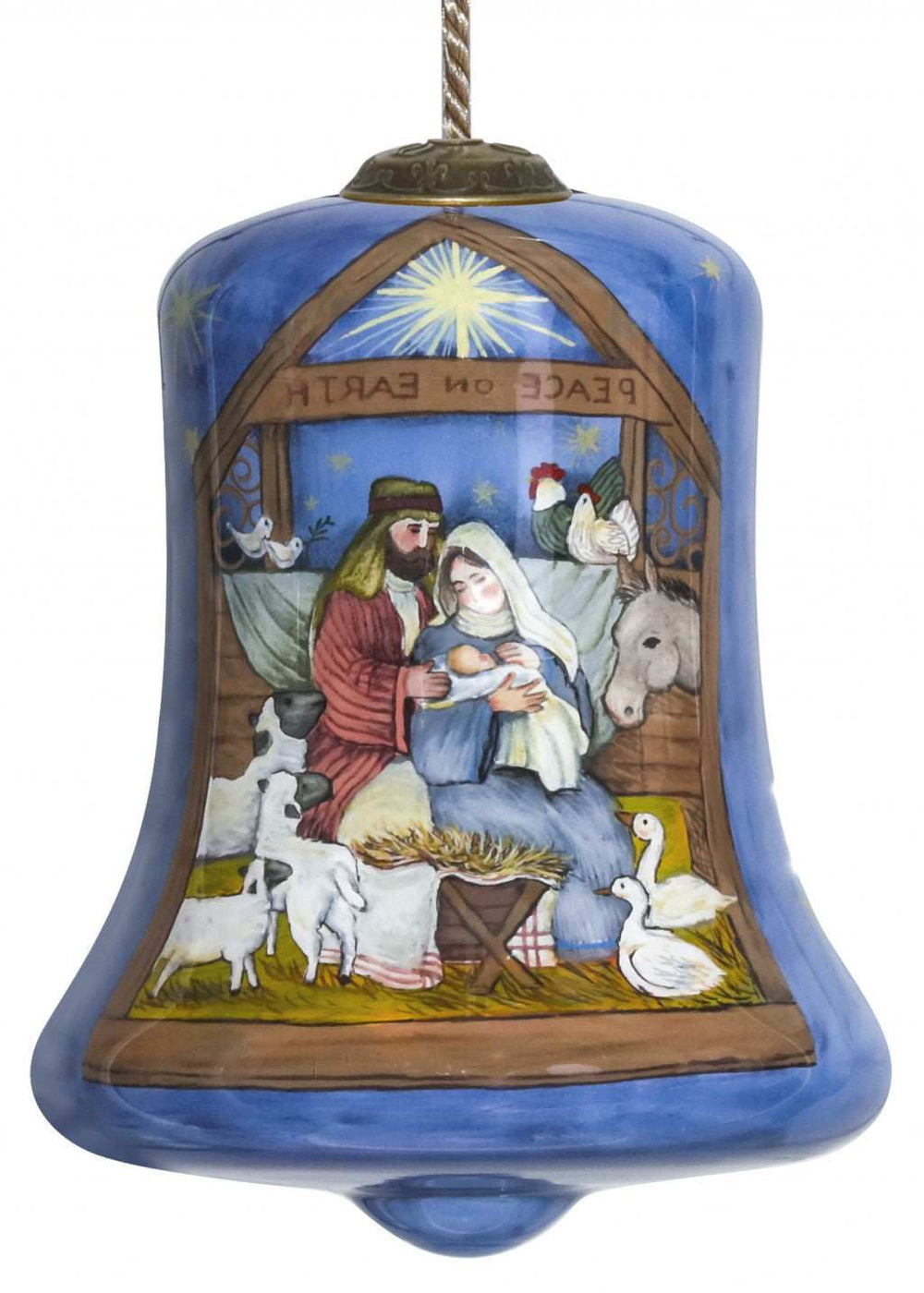 Holy Family Bethlehem Hand Painted Mouth Blown Glass Ornament - Homeroots - Flyclothing LLC