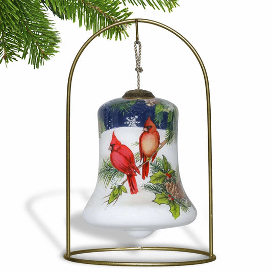Dual Cardinals Hand Painted Mouth Blown Glass Ornament - Homeroots - Flyclothing LLC