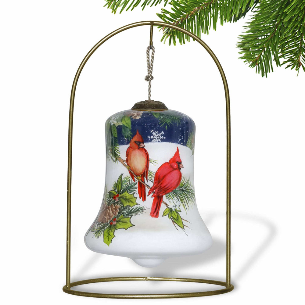 Dual Cardinals Hand Painted Mouth Blown Glass Ornament - Homeroots - Flyclothing LLC