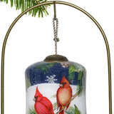 Dual Cardinals Hand Painted Mouth Blown Glass Ornament - Homeroots