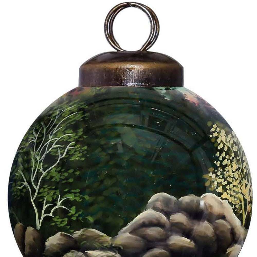 Scenic Life is Better at the Cabin Hand Painted Mouth Blown Glass Ornament - Homeroots - Flyclothing LLC