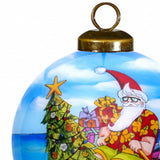 Rowing Santa Express Hand Painted Mouth Blown Glass Ornament - Homeroots - Flyclothing LLC