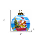 Rowing Santa Express Hand Painted Mouth Blown Glass Ornament - Homeroots - Flyclothing LLC