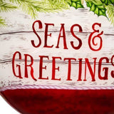 Holly Seas And Greetings Hand Painted Mouth Blown Glass Ornament - Homeroots - Flyclothing LLC