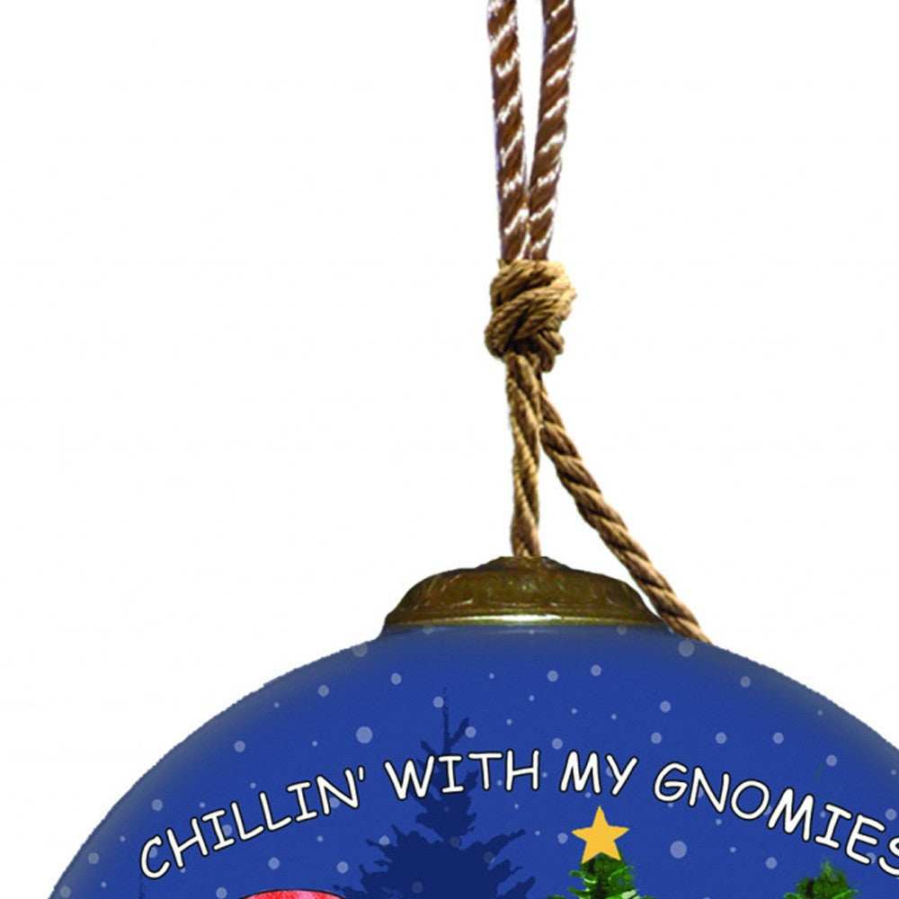 Casual Gnomes in Christmas Mode Hand Painted Mouth Blown Glass Ornament - Homeroots - Flyclothing LLC