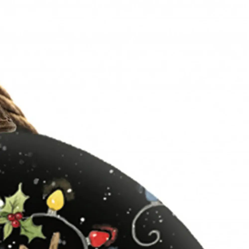 Snowman and Reindeer in Holiday Lights Hand Painted Mouth Blown Glass Ornament - Homeroots - Flyclothing LLC