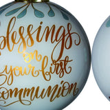 Gold First Communion Hand Painted Mouth Blown Glass Ornament - Homeroots - Flyclothing LLC