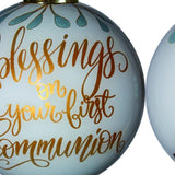 Gold First Communion Hand Painted Mouth Blown Glass Ornament - Homeroots