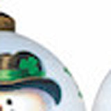 Green Irish Snowman Hand Painted Mouth Blown Glass Ornament - Homeroots