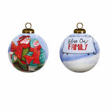 Snowman Family Bless Our Family Wordings Hand Painted Mouth Blown Glass Ornament - Homeroots