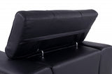 75" Black And Silver Italian Leather Loveseat - Homeroots - Flyclothing LLC