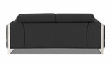 75" Gray And Silver Italian Leather Loveseat - Homeroots - Flyclothing LLC