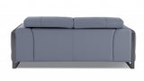 75" Light Blue And Black Italian Leather Loveseat - Homeroots - Flyclothing LLC