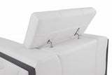 75" White And Black Italian Leather Loveseat - Homeroots - Flyclothing LLC