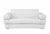 75" White And Silver Italian Leather Loveseat - Homeroots - Flyclothing LLC