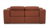 72" Camel And Silver Italian Leather Power Reclining Loveseat - Homeroots - Flyclothing LLC