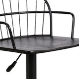 23" Black Iron Low Back Adjustable Height Bar Chair - Homeroots - Flyclothing LLC