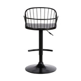 23" Black Iron Low Back Adjustable Height Bar Chair - Homeroots - Flyclothing LLC