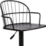 23" Black Iron Low Back Adjustable Height Bar Chair - Homeroots - Flyclothing LLC