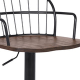 23" Brown And Black Iron Low Back Adjustable Height Bar Chair - Homeroots - Flyclothing LLC