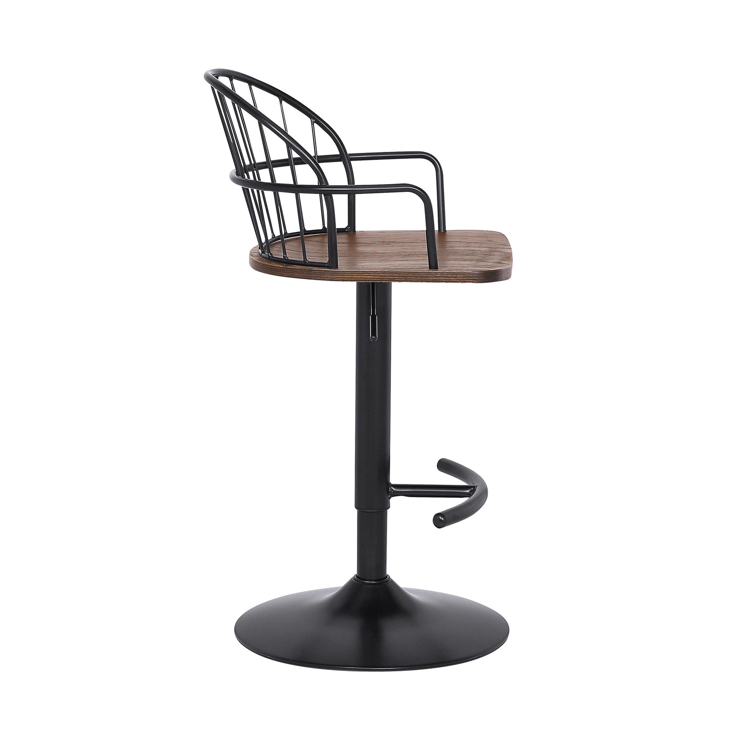 23" Brown And Black Iron Low Back Adjustable Height Bar Chair - Homeroots - Flyclothing LLC