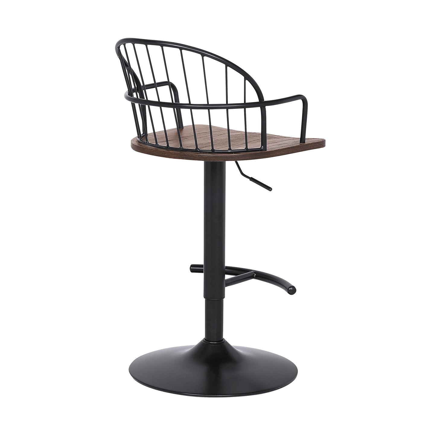 23" Brown And Black Iron Low Back Adjustable Height Bar Chair - Homeroots - Flyclothing LLC
