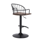 23" Brown And Black Iron Low Back Adjustable Height Bar Chair - Homeroots - Flyclothing LLC