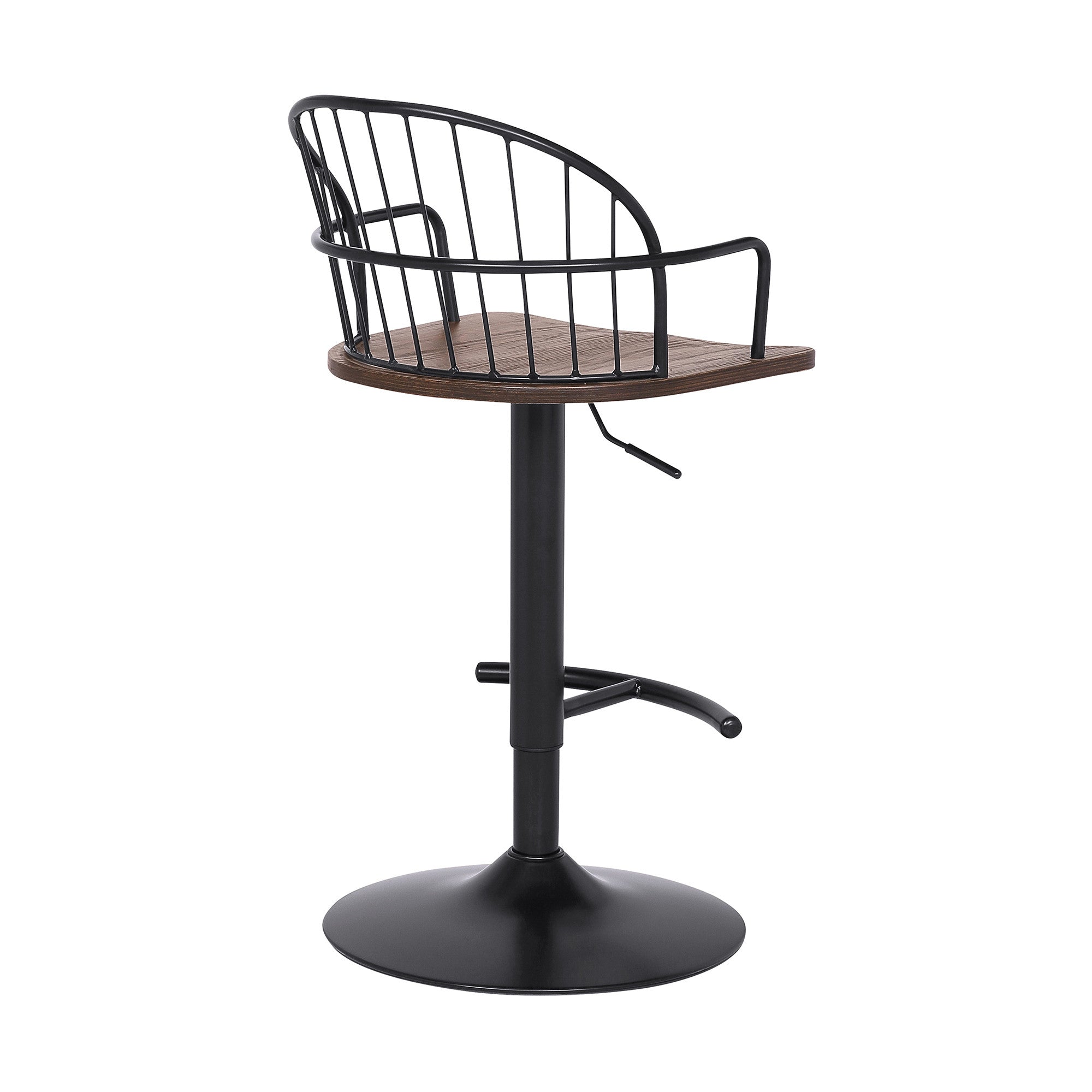 23" Brown And Black Iron Low Back Adjustable Height Bar Chair - Homeroots - Flyclothing LLC