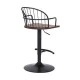 23" Brown And Black Iron Low Back Adjustable Height Bar Chair - Homeroots